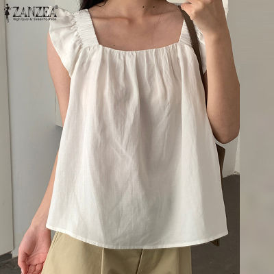 (สินค้ามาใหม่)(จัดส่งฟรี)Fancystyle ZANZEA เสื้อกล้ามสไตล์เกาหลีของผู้หญิงยืดไหล่ทรงหลวมแฟชั่นเสื้อเด็กแขนกุด #10