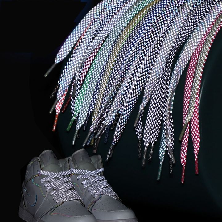 cw-100cm-reflective-flat-shoelaces-shoes-adult-children-fluorescent-sneaker-buckle-metal-shoestrings