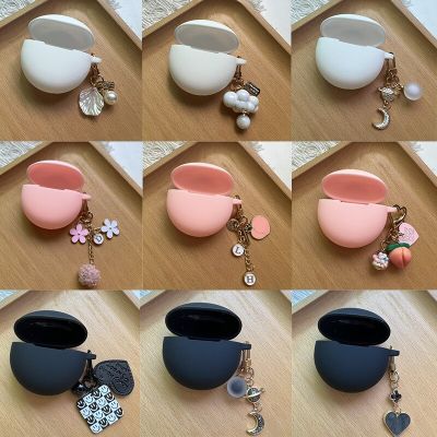Cute Silicone Earphone Case With Key Chain For OPPO Enco Air 2i/BUDS 2 Wireless Bluetooth Headphone Protective Cover Wireless Earbud Cases
