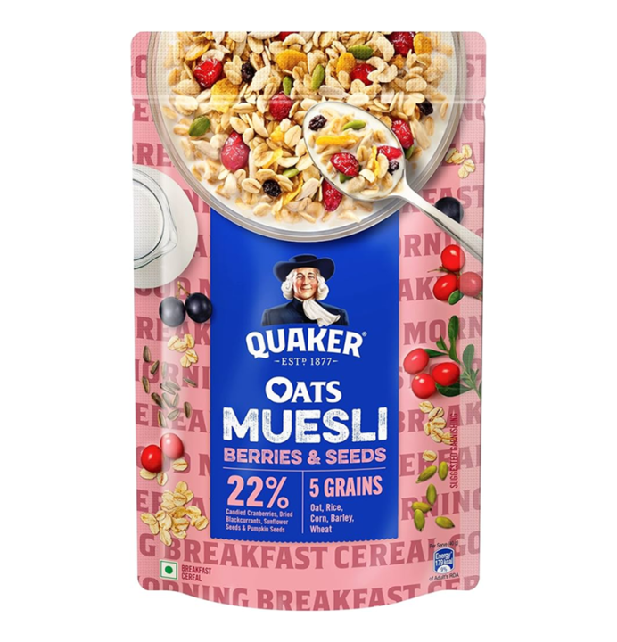 Quaker Oats Muesli Berries & Seeds Breakfast Oats Cereal 700g. เควกเกอร