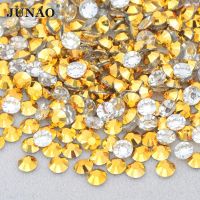 JUNAO Wholesale 2mm 3mm 4mm 5mm 6mm White AB Jelly Rhinestone in Bulk Nail Art Decoration Flatback Resin Gems Non Hot Fix Stones