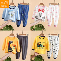 Spring New Medium and Large Childrens Underwear Set Autumn Clothes Long Pants Children Printed Homewear Childrens Clothing Pajama