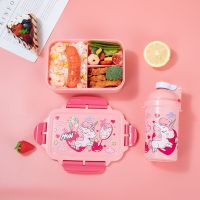 ▲♧ Unicorn Bento Box Set - Lunch Box Water Bottle Salad Container with 3 Compartments for Back to 6-15 lunch box for kids