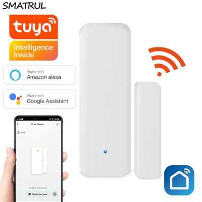SMATRUL Tuya Smart WiFi Door Sensor Door Open / Closed Detectors Compatible With  Smar tLife APP