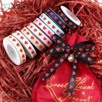 ℡✧ Valentine 39;s Day Red Heart Pattern Ribbon for Gift Wrapping Balloon String Valentines Decorations Supplies Crafts DIY Decorations