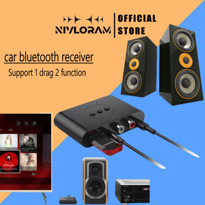 NIVLORAM Bluetooth 5.0 Audio Receiver RCA 3.5mm AUX Jack Stereo Music Wireless Adapter with
