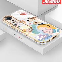 เคส JIUMOO สำหรับ OPPO Reno 8T 4G Reno 8T 5G A1 Pro 5G เคสลายสโนว์ไวท์ใหม่เคสขอบสี่เหลี่ยมพื้นผิวชุบซิลิก้าเจลนิ่มกันกระแทกเคสมือถือฝาครอบป้องกันเลนส์กล้องถ่ายรูปรวมทั้งหมด