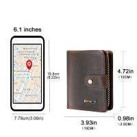 Smart Wallet GPS Record Wallet For Men Genuine Leather Wallets Bluetooth Short Credit Card Holders Mens Coin Purse
