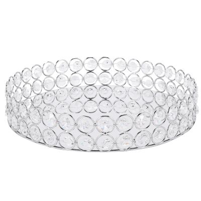 Silver Round Mirror Decorative Cosmetics Storage Box Tray, Wedding Home Decoration Rack