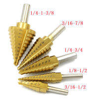 5Pcs Step เจาะ Bit Set Saw เจาะ Bit Milling Cutter Core เจาะเครื่องมือ HSS เกลียว Groove ไม้เครื่องตัดรูโลหะ316-12