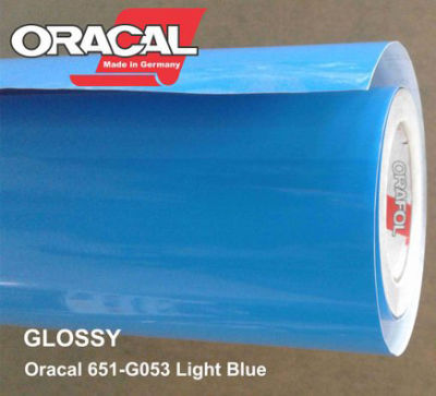 Oracal 651 G053 สติ๊กเกอร์เงาสีฟ้า ติดรถยนต์ (กดเลือกขนาด)