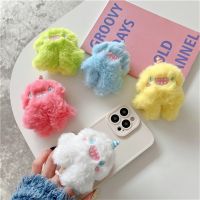 ✸ Ins Cute 3D Fuzzy Plush Monster Bracket Phone Grip Tok Griptok Korea Holder Ring For iPhone 14 13 Accessories Phone Stand Holder