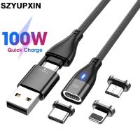 ขายดี YJ99529 - /♚สายไฟ100W USB C พิมพ์สายชาร์จแบบแม่เหล็ก PD ที่ชาร์จความเร็วสูง3 In 1สำหรับ Samsung Xiaomi Macbook iPad แล็ปท็อป