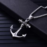 Pirate Anchor Fashion Retro Charm Punk Skull Pendant Men 39;s Rock Hip Hop Necklace Personality Jewelry Wholesale Free Shipping