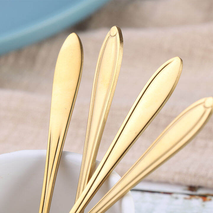 4pcs-cute-stainless-steel-flower-teaspoon-dessert-coffee-spoon-golden-sakura-rose-spoon