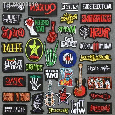 ₪► MUSIC BAND Embroidered Patches on Clothes Stickers DIY Ironing Appliques Patches for Clothing Jacket Jeans Rock Stripes