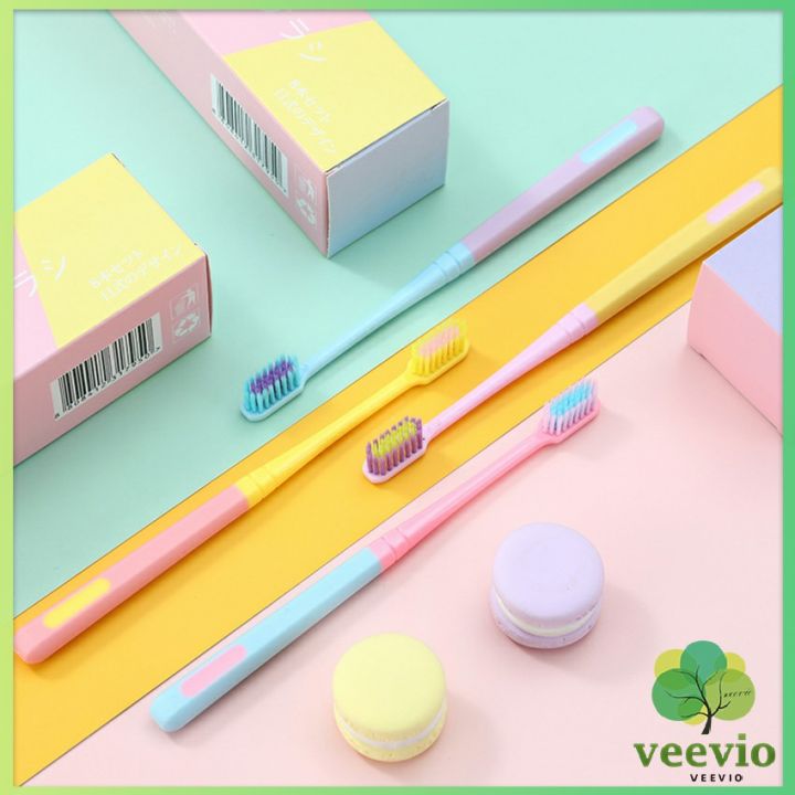 สีพาสเทล-แปรงสีฟัน-สไตล์ญี่ปุ่น-สวย-น่าใช้-น่ารัก-พร้อมส่ง-ราคาต่อ-ชิ้น-ice-cream-toothbrush-สปอตสินค้า-veevio