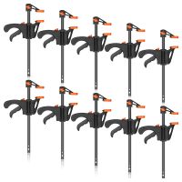 10 Pieces 4 Inch Quick Release Grip F Clamps Ratchet Bar Clamps Wood Bar Clamps One-Handed Quick Release Grip Bar Clamp