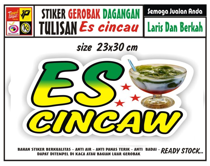 Stiker Kaca Gerobak Tulisan Es Cincaw Lazada Indonesia 2815