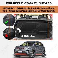 พรมกระโปรงหลังรถรถยนต์สำหรับ GEELY Vision X3 2017-2021 20 19 18แผ่นผ้าคลุมรองเท้าบู๊ทรถยนต์อุปกรณ์เสริมป้องกันภายใน