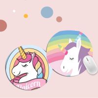 Cute Cartoon Unicorn Small Round Kawaii Cartoon Anime Gaming Mouse Pad Keyboard Mouse Mats Deskpad Girls For PC Gamer Mousemat