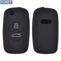 {Lili Car product} ที่หุ้มปลอกซิลิโคน Kunci Remote Mobil 3ปุ่มเคสสำหรับ Audi A2 A3 S3 A4 S4 RS4 A6 S6 A8 S8 Cabriolet TT Roadster 1997 2006