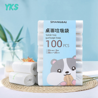 ?【Lowest price】YKS 5ม้วน100pcs กระเป๋าขยะขนาดเล็กครัวเรือนหนาขยะเดสก์ท็อปขนาดเล็กสามารถถุงขยะทิ้งเครื่องมือครัว