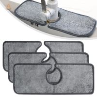 ❦● Kitchen Faucet Absorbent Mat / Microfiber Wraparound Water Drying Pad / Household Bathroom Accessories