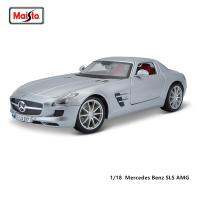 รถเบนซ์ Mercedes Benz 1:18รถโลหะผสมคลาสสิกแบบ SLS AMG หล่อตายแบบคงที่ของขวัญของสะสมของขวัญ