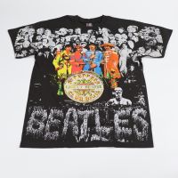 เสื้อวงthe beatles ลายโอเวอร์ปริ้น ตะเข็บเดี่ยวบนล่าง สไตล์วินเทจ สกรีนทั้งตัว ผ้านอก เสื้อOVP เสื้อโอเวอร์ไซส์ เสื้อวงดนตรีต่างประเทศ