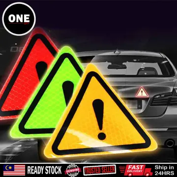 1 Set Car Safety Reflective Stickers Danger Signs Triangular Car Danger  Stickers 
