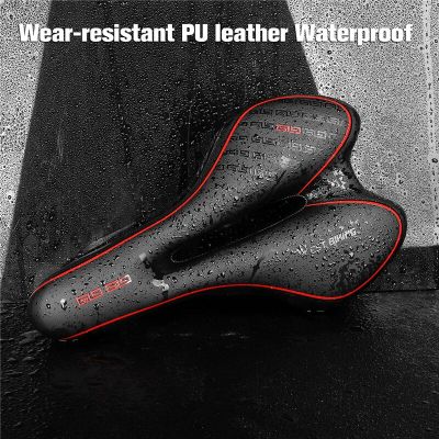 Shock Absorbing Hollow Bicycle Saddle Anti-skid GEL PU Extra Soft Mountain Bike Saddle MTB Road Cycling Seat Bicycle Accessories