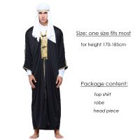 、’】【= Umorden Arab Arabian Sheik Costume Robe Novelty Sultan Costumes For Men Fancy Carnival Halloween Purim Party Cosplay