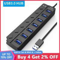 USB Hub Hub High Speed Splitter Adapter USB 3.0 2.0 Extensions 4/7 Port Multiple Expander For Computer PC Laptop With ON/OF USB Hubs