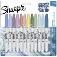 Sharpie ชาร์ปี้ Mystic Gems ปากกามาร์กเกอร์ ปากกาเคมี หัวเดียว หัวไฟน์ ชุด12 สี สีอัญมณี