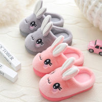 Baby Girls Cotton Slippers 2021 New Winter Childrens Cute Rabbit Plush Slippers Boys Home Indoor Shoes Furry Kids Slippers