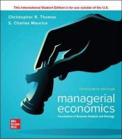 ใหม่ Ise Managerial Economics: Foundations of Business Analysis and Strategy (13 ed) [Paperback]