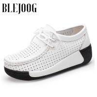 BLEJOOG Genuine Leather Woman Winter Shoes Casual Flat Platform Women Shoe Plush Womens Loafers Slip-On Female Sneakers femme