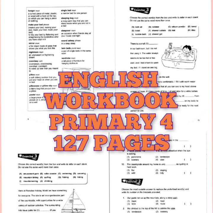 (125) English Workbook for Primary 4 (127 Pages) With Answer Lazada