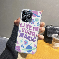 เคสโทรศัพท์ซิลิโคนโปร่งใสสำหรับ Realmec53 OPPO เคสนิ่ม TPU ลายดอกไม้ Realme C53 C55 C55NFC C30 C30S C31 C33กันชนฝาหลัง Realme C55 NFC 2023