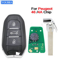 YOUBBA Keyless-Go กุญแจรถสมาร์ทระยะไกลสำหรับเปอโยต์208 308 508 3008 5008 Traveller Expert 433MHz 46ชิป4A