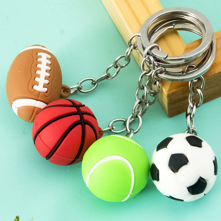 annabels-อุปกรณ์ตกแต่งกุญแจรถพวงกุญแจจี้กระเป๋าสุดสร้างสรรค์3d-พีวีซีพวกกุญแจเทนนิสฟุตบอลบาสเก็ตบอลเบสบอลกระตุ้นได้