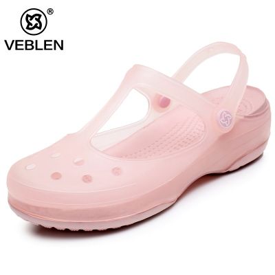 VEBLEN รองเท้ามีรูรองเท้าแตะผู้หญิงรองเท้าแตะใส่ด้านนอกแบบใหม่ฤดูร้อนรองเท้าชายหาดกันลื่นพื้นหนา 6601
