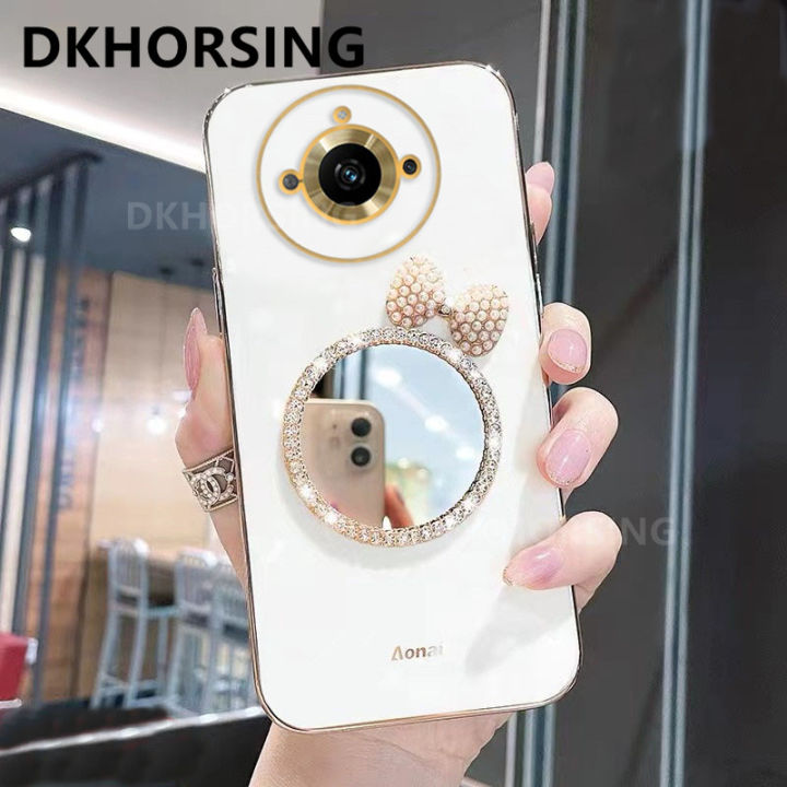 dkhorsing-เคสมือถือชุบโลหะแฟชั่นสำหรับ-realme-11-11pro-11-pro-10t-5g-กล้องป้องกันปลอกอ่อน-realme11-pro-plus-2023พร้อมกระจกแต่งหน้ารูปผีเสื้อน่ารัก