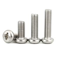 2/5/10/50pcs M1.6 M2 M2.5 M3 M3.5 M4 M5 M6 M8 GB818-85 A2-70 304 Stainless Steel Cross Phillips Round Pan Head Wood Screw Bolt