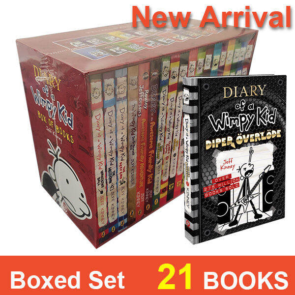 [SG Stock][New Arrival] Diary of a Wimpy Kid Boxed Set by Jeff Kinney (21 Books) Include Diper