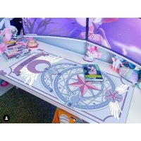 Lilac Sakura Anime Table Pad แผ่นรองเม้าส์สีม่วง Kawaii แผ่นรองเม้าส์สำหรับเล่นเกม แม่มดน่ารัก แผ่นรองเม้าส์ขนาดใหญ่ แผ่นรองเม้าส์ขนาดใหญ่