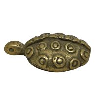 พญาเต่าเรือนค้าขาย เต่าจิ๋วเสริมฮวงจุ้ย วัสดุทองเหลือง สูง 1.3 ซม. Turtle Brass Amulet #3 Home Decor by Boss