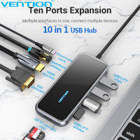 Vention 10 In 1 USB Type C HUB HDMI อะแดปเตอร์ Docking Station ความเร็วสูง USB3.0 To RJ45 Ethernet Adapter VGA Gigabit Ethernet TF SD PD USB Splitter สำหรับแล็ปท็อป PC แท็บเล็ต HP HuaWei Macbook ASUS Samsung USB HUB