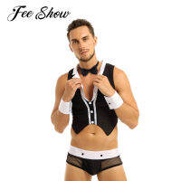 Sexy Men Maid Cosplay Costume Outfit Man Male Lingerie Tops er Underwear Set Homme Mens Role-playing Games Accessories